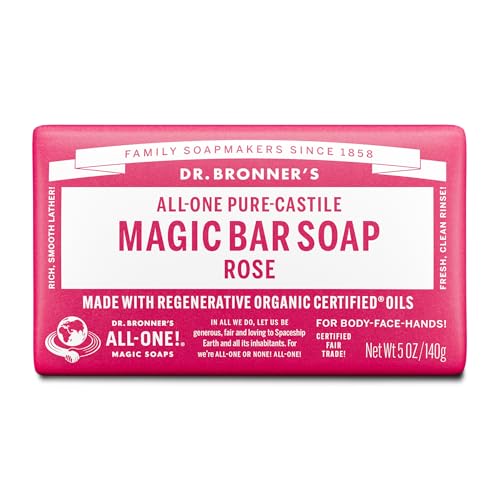 Dr. Bronner's Pure-Castile Bar Soap Made with Organic Oils for Face, Body and Hair, Gentle and Moisturizing, Biodegradable, Vegan, Cruelty-free Beauty & Personal Care Dr. Bronner's