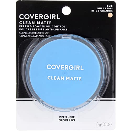 CoverGirl Oil Control Compact Pressed Powder, Buff Beige [525], 0.35 oz (Pack of 4) Beauty & Personal Care COVERGIRL