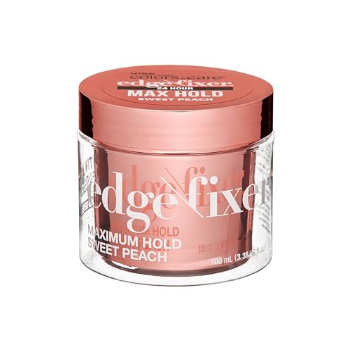 KISS COLORS & CARE Maximum Hold Edge Fixer, Non-Greasy Gel Formula Infused With Biotin B7, 24 Hour Hold, ‘Sweet Peach’ Scented, 3.38 Fl. Oz. (100 ml) Beauty & Personal Care KISS COLORS & CARE