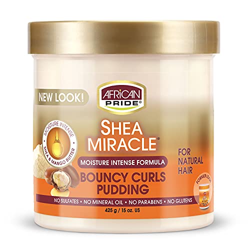 African Pride Shea Miracle Bouncy Curls Pudding - Contains Shea & African Mango Butter to Define Curls & Coils & Tame Hair Frizz, 15 Oz Beauty & Personal Care African Pride