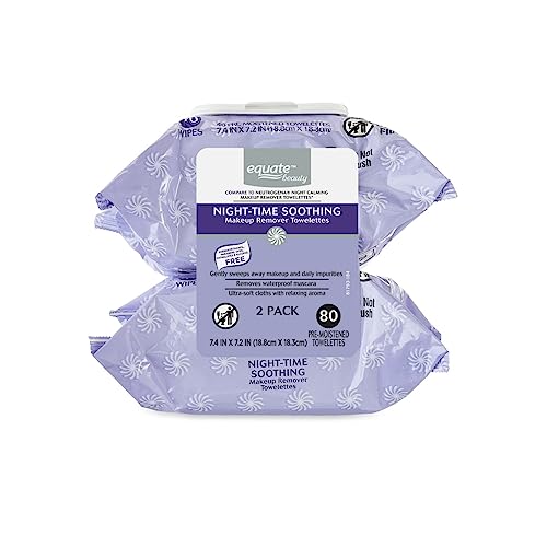 Equate Pre-Moistened Night-Time Soothing Makeup Remover Towelettes, 80 Ct, 2 Pk Beauty & Personal Care Equate