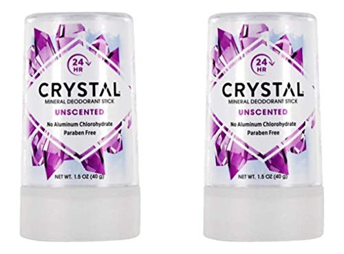 Crystal Essence Body Deodorant Travel Stick, Unscented 1.5 oz (Pack of 2) Beauty and Personal Care Crystal Essence