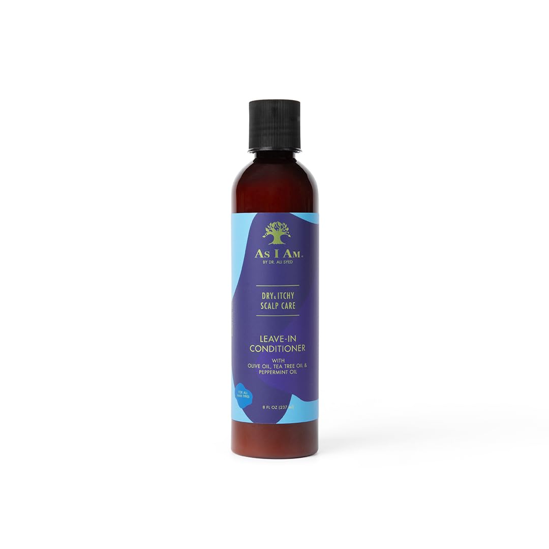 As I Am Dry & Itchy Scalp Care Leave In Conditioner - 8 ounce - Enriched with Olive oil, Tea Tree Oil and Peppermint Oil