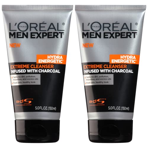 L'Oreal Paris Men Expert Hydra Energetic Daily Facial Cleanser with Charcoal, 2 ct. Beauty & Personal Care L'Oreal Paris