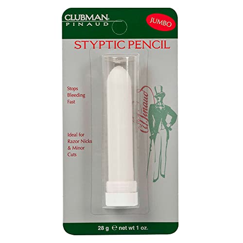 Clubman Jumbo Styptic Pencil, Treat and Seal Shaving Cuts Instantly, Anti-hemorrhaging Stick, First Aid Device, White, 1 oz Beauty and Personal Care Clubman