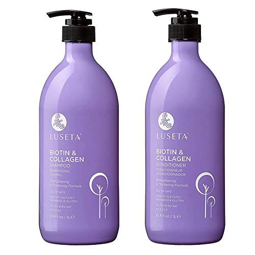 Biotin & Collagen Shampoo Conditioner Set,Thicking Shampoo for Hair Loss & Fast Hair Growth, Sulfate & Paraben Free, Keratin & Color Safe, 2x33.08oz Beauty & Personal Care L LUSETA