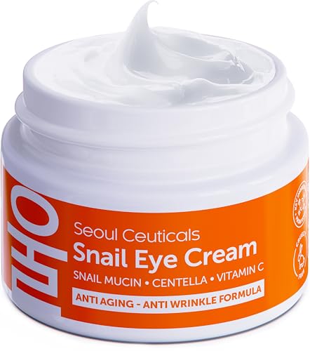 SeoulCeuticals Korean Snail Mucin Eye Cream - 97.5% Snail Filtrate K Beauty Anti Aging Under Eye Anti Wrinkle Eye Treatment Cream 0.5oz Beauty & Personal Care SeoulCeuticals