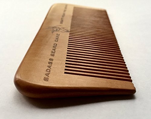Badass Beard Care Wood Beard Comb for Men - Fine Tooth, Anti-Static Beauty and Personal Care Badass Beard Care