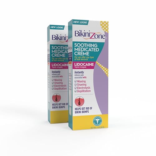 Bikini Zone Medicated After Shave Crème with Lidocaine, 1 oz, 2 Pack Beauty and Personal Care Bikini Zone