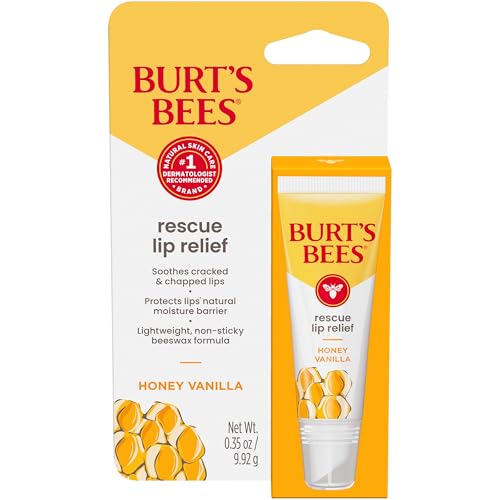 Burt's Bees Rescue Lip Relief, Honey Vanilla, Hydrating Lip Balm for Dry Cracked Lips, with Responsbily Sourced Beeswax and Shea Butter, 100 Percent Beauty & Personal Care Burt's Bees