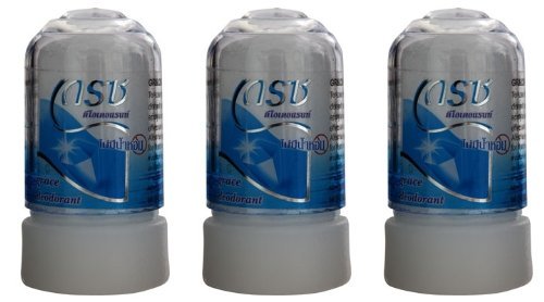 3 Packs of Thai Natural Alum Crystal Deodorant Stick "Pure Alum" 70g Beauty and Personal Care Grace Crystal