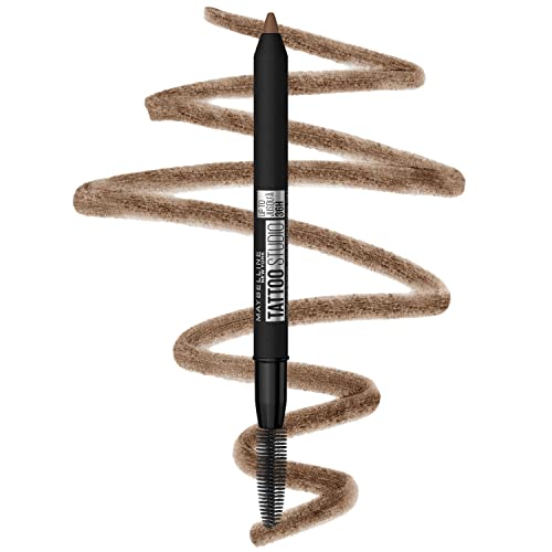 Maybelline TattooStudio Waterproof Eyebrow Pencil, Sharpenable, Longwear, Long Lasting, Pigmented Eyebrow Pencil for Defined Brows, Soft Brown, 1
