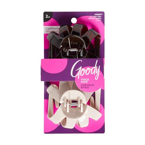 Goody SlideProof Octopus Large Claw Clips, 2 Ct, Neutral Tones, Secure Grip Accessories for Women & Men, Hair Styling Accessories for All Occasions Beauty & Personal Care GOODY