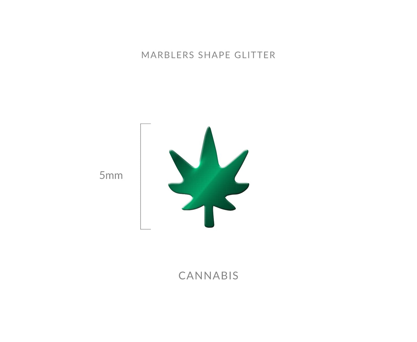 MARBLERS [Cannabis] Shape Glitter for Body & Face 0.11oz (3g) | Flake | Non-Toxic | Vegan | Cruelty-Free | Eyeshadow, Nail Polish, Nail Art | Beauty & Personal Care MARBLERS