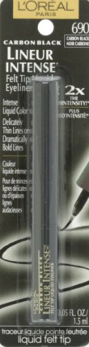 L'Oréal Paris Lineur Intense Felt Tip Liquid Eyeliner, Carbon Black, 0.05 fl. oz. Beauty & Personal Care L'Oreal Paris