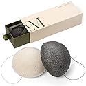 CSM Organic Konjac Sponges 3-Pack for Gentle Exfoliating - Facial Cleansing Sponge with Activated Bamboo Charcoal to Clean Pores, Remove Impurities Beauty & Personal Care C.S.M