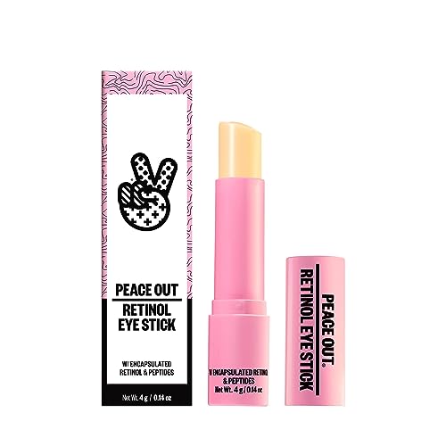 PEACE OUT Retinol Eye Stick, Under Eye Treatment for Hydration, Fine Lines & Wrinkles, with Encapsulated Retinol, Peptides & Squalane for Smoother Beauty & Personal Care PEACE OUT