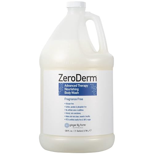 Ginger Lily Farms Botanicals ZeroDerm Advanced Therapy Nourishing Body Wash, 100% Vegan & Cruelty-Free, Fragrance Free, 1 Gallon (128 Fl. Oz.) Refill Beauty & Personal Care Ginger Lily Farms