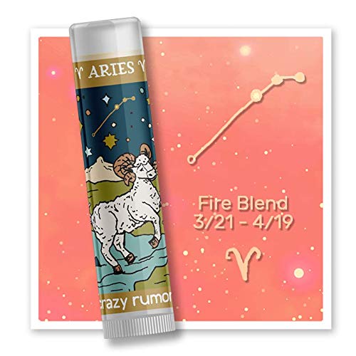 Crazy Rumors Aries Zodiac All Natural, Plant Based Lip Balm to Moisturize and Nourish your Lips - Fire Blend (Sweet Orange, Fresh Berry, Aromatic Beauty & Personal Care Crazy Rumors