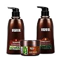 Moroccan Argan Oil Shampoo and Conditioner Sets with Hair Mask, Color Safe Smooth Add Shine Hair Treatment, UV Protection, Intense Moisturizing Beauty & Personal Care NUSPA NUSPA