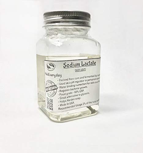 Sodium Lactate - for Broad Spectrum preservatives - Used in Cosmetics. Used as pH Regulator- Helps Reduce The Moisture Loss - 4 oz Beauty & Personal Care SAAQIN