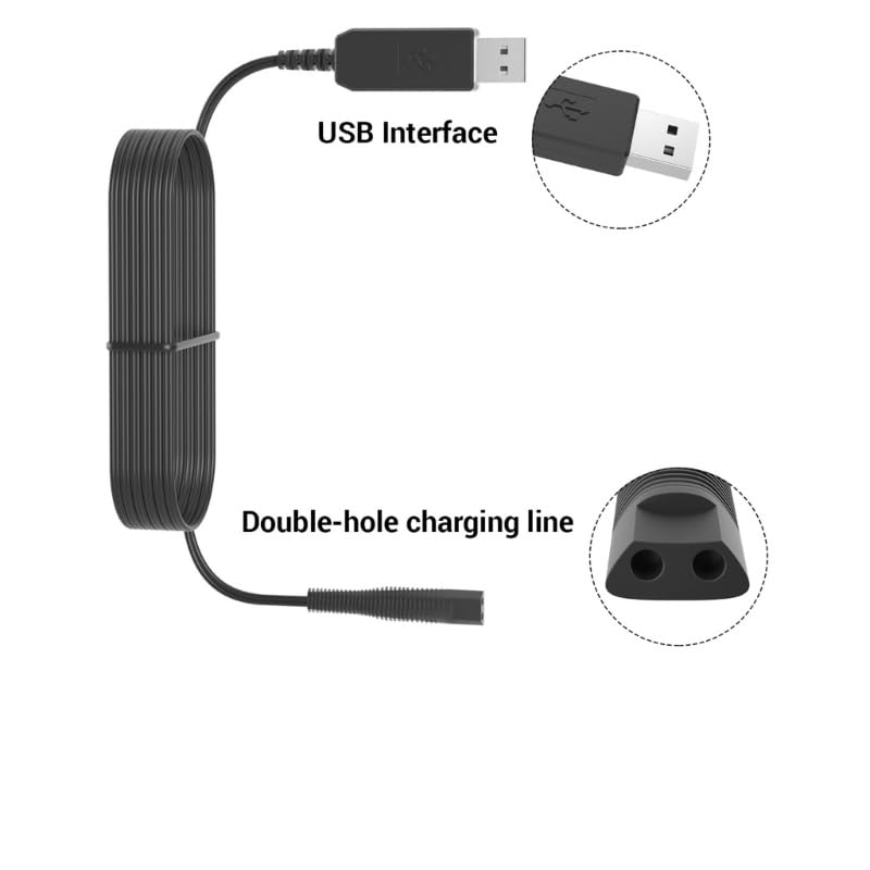12V USB Charging Cable for Braun Shaver Series 3/7/5/1/9 Charger Cord Adapter Electric Shaver USB Plug Charging 370 3040s 310s 340S 720s-4 7865cc Beauty and Personal Care Tuchaolan