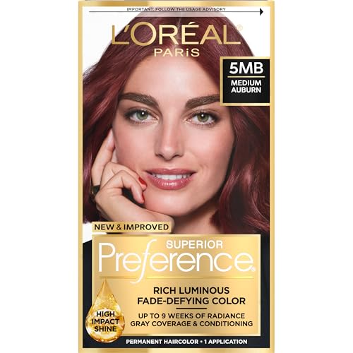 L’Oreal Paris Superior Preference Fade-Defying Color + Shine System, 5MB Medium Auburn(Packaging May Vary), Pack of 1, Beauty & Personal Care L'Oreal Paris