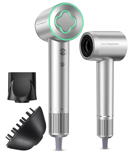 Cosy Companions High-Speed Ionic Hair Dryer, 150000 RPM Brushless Motor for 2-5Min Fast Drying, Low Noise Blow Dryer Reduces Frizz & Heat Damage,