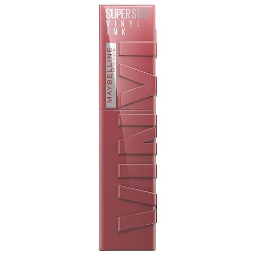 Maybelline Super Stay Vinyl Ink Longwear No-Budge Liquid Lipcolor Makeup, Highly Pigmented Color and Instant Shine, Witty, Mauve Nude Lipstick, 0.14 Beauty & Personal Care MAYBELLINE