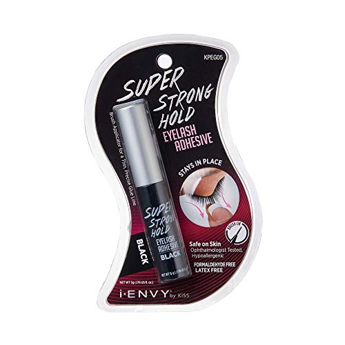 i•ENVY Super Strong Hold Eyelash Adhesive, Waterproof, 48-Hour Long-Lasting Lash Glue, Latex-Free, Hypoallergenic, Quick-Drying with Brush-On Beauty & Personal Care i•ENVY