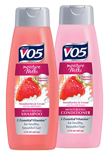 Alberto V05 Moisture Milks Strawberries & Cream Moisturizing Shampoo & Conditioner Set (12.5 fl.oz) by High Ridge Brands Co Beauty & Personal Care ALBERTO