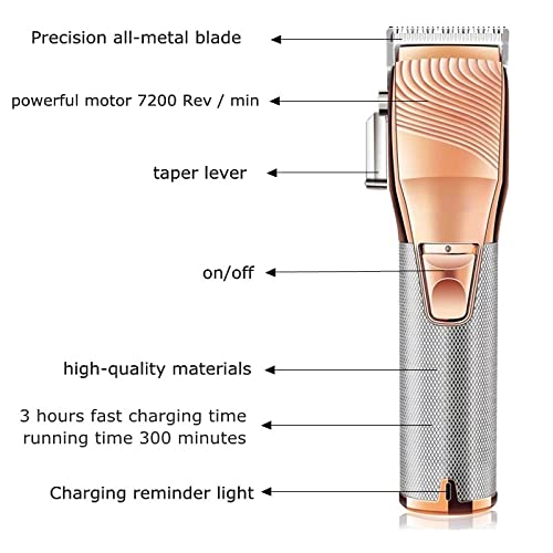 GLESVOWIO Pro Hair Clipper Barber Professional Fading Blending Strong Motor Rechargeable Trimmer Electric Cutting Kit(Cr34) Beauty and Personal Care GLESVOWIO