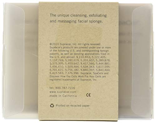 Supracor SpaCell Facial Sponge - Face Scrubber, Honeycomb Face Exfoliator for Smoother, Softer, and Younger Looking Skin, Black, One Pack Beauty & Personal Care Supracor