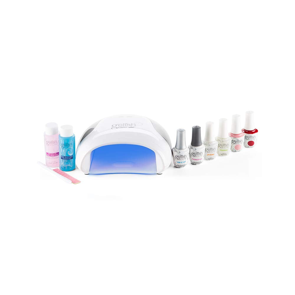 Gelish Pro Kit with Pro LED Light - Complete Manicure Set, UV/LED Nail Lamp, Gel Polishes, Essentials, Remover for Professional DIY Gel Nails At Home. Beauty & Personal Care Gelish