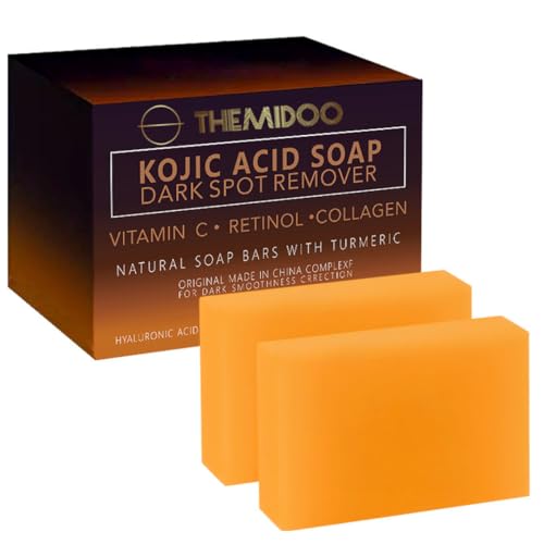 THEMIDOO Kojic Acid Dark Spot Remover Soap Bars with Vitamin C, Retinol, Turmeric - Original Japanese Complex Infused with Hyaluronic Acid, Vitamin E Beauty & Personal Care THEMIDOO