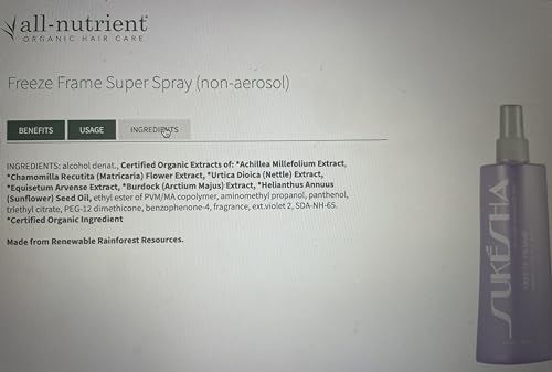 Sukesha Freeze Frame Hair Spray 8.5 Oz Beauty & Personal Care Sukesha