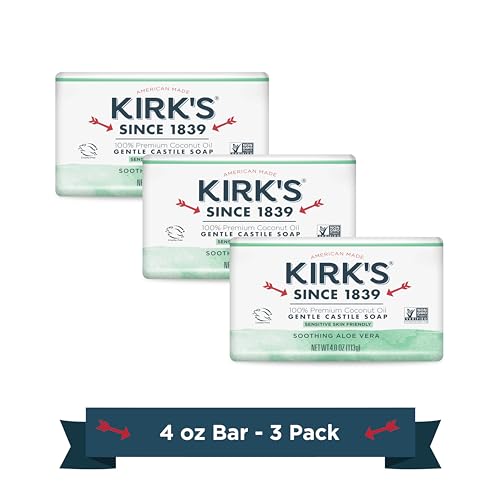 Kirk's Natural Original Coco Castile Soap with Aloe Vera, Pack of 3 Beauty & Personal Care Kirk's