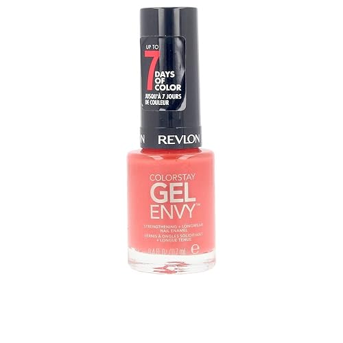 Revlon ColorStay Gel Envy Longwear Nail Polish, with Built-in Base Coat & Glossy Shine Finish, in Red/Coral, 630 Long Shot, 0.4 oz Beauty & Personal Care REVLON