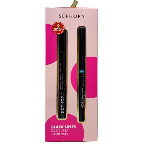 SEPHORA Collection Black Eyeliner Duo Gift Set - 12H Waterproof Retractable Eye Pencil and Brush-Tip Liquid Eyeliner