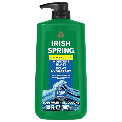 Irish Spring Mens Body Wash, Moisture Blast Body Wash for Men, Feel Fresh All Day, 30 Oz Pump Bottle Beauty & Personal Care Irish Spring