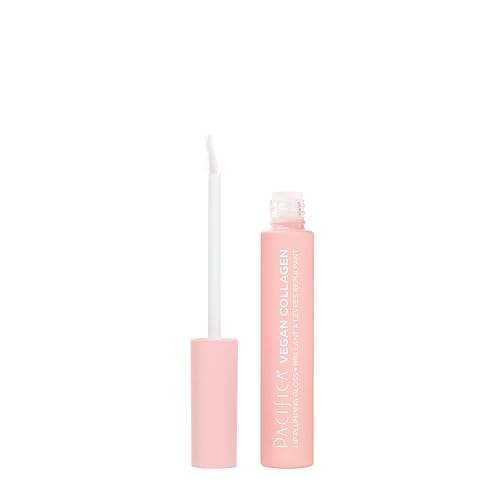 Pacifica Vegan Collagen Lip Plumping Gloss - Hydrating Lip Plumper with Peptides, Coconut & Vitamin E, High Shine Non-Sticky, Clean Vegan, 0.22 fl oz Beauty & Personal Care Pacifica