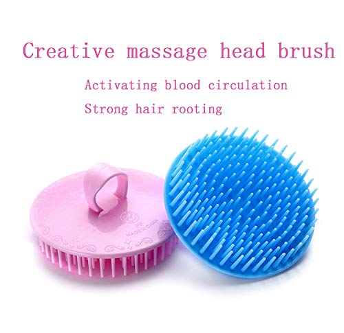 Aroveea Hair Scalp Brush Dandruff Cleaning Brush Shower Scalp Shampoo Brush Scalp Massager Pack of 4(Blue and Pink) Beauty & Personal Care Aroveea