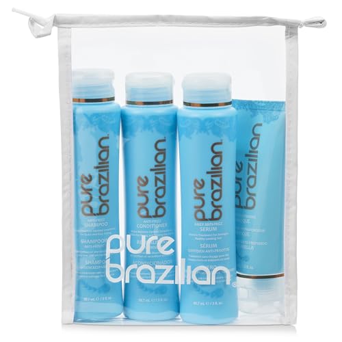 Pure Brazilian 4-Piece Essential Travel Size Kit: Anti-Frizz Shampoo, Conditioner, Serum & Masque Beauty & Personal Care Pure Brazilian