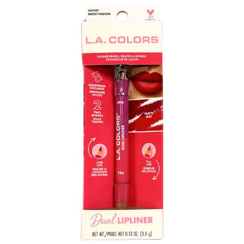LA Colors Matte Pink Dual Lipliner - Sweet Fusion, Lipliner Pencil with sharpener, 0.13 oz Beauty & Personal Care L.A. COLORS