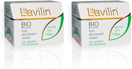 Lavilin Bio Balance Foot Deodorant Cream - Up to 7 DAYS Long-Lasting Foot Odor Control - Aluminum Free, Alcohol Free and Paraben Free (2 Pack) Beauty and Personal Care Lavilin