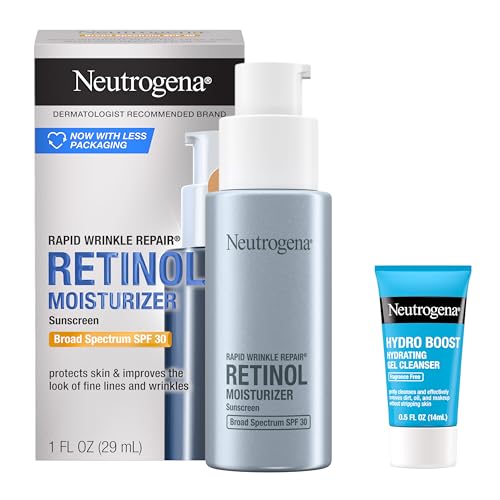 Neutrogena Rapid Wrinkle Repair Retinol Face Moisturizer with SPF 30, Daily Anti-Aging Face Cream, Retinol & Hyaluronic Acid & Trial Size Hydro Boost Beauty & Personal Care Neutrogena