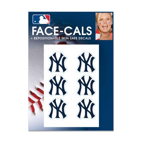 MLB New York Yankees Face Tattoos, Team Colors, One Size