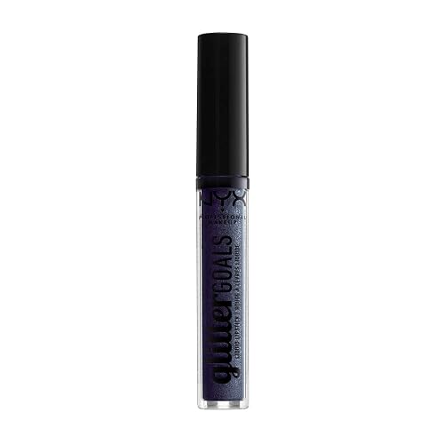 NYX PROFESSIONAL MAKEUP Glitter Goals Liquid Lipstick - Oil Spill (Black With Blue And Purple Glitter) Beauty & Personal Care NYX PROFESSIONAL MAKEUP