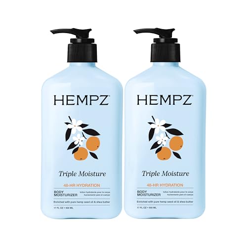 Hempz Triple Moisture Herbal Whipped Body Crème Lotion Moisturizer, 17 Fl Oz (Pack of 2) Beauty & Personal Care Hempz