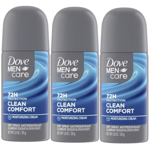 Dove Men+Care Antiperspirant Deodorant Dry Spray, Clean Comfort Scent, 72-Hour Sweat & Odor Protection, Travel Size 1 oz, (3 Pack) Beauty and Personal Care Dove